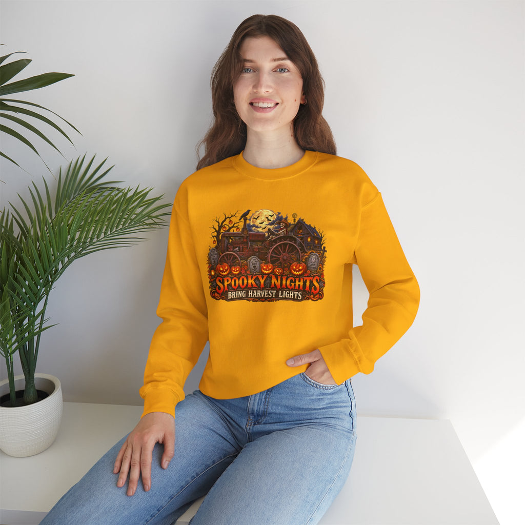 Spooky Nights Harvest Lights sweatshirt | Halloween pumpkin moon crewneck
