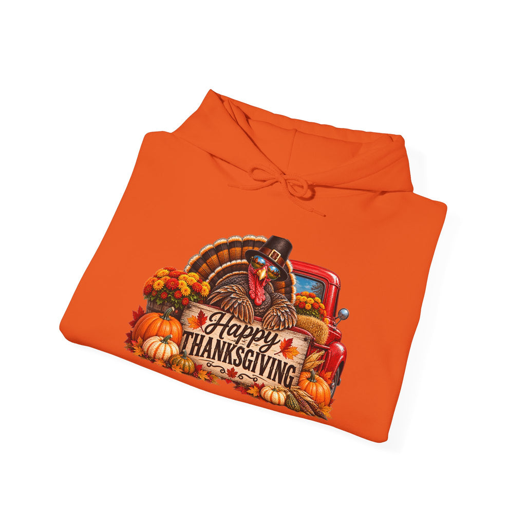 Thanksgiving Vintage Truck Hoodie – Happy Thanksgiving Fall Harvest Sweatshirt