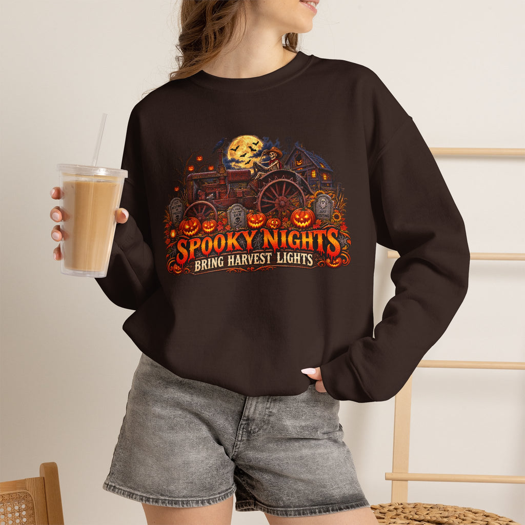 Spooky Nights Harvest Lights sweatshirt | Halloween pumpkin moon crewneck