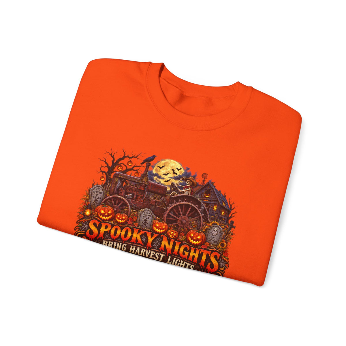 Spooky Nights Harvest Lights sweatshirt | Halloween pumpkin moon crewneck