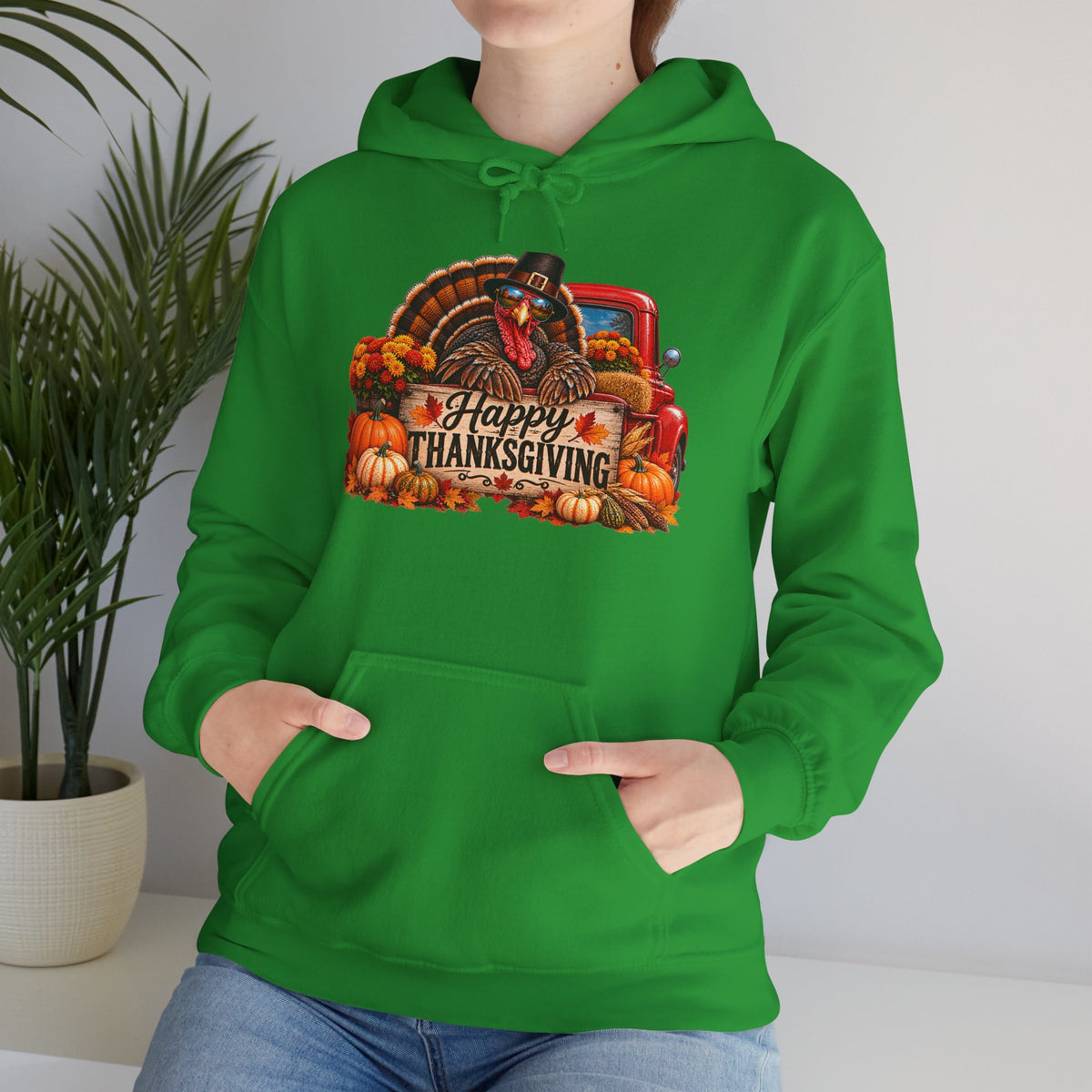 Thanksgiving Vintage Truck Hoodie – Happy Thanksgiving Fall Harvest Sweatshirt