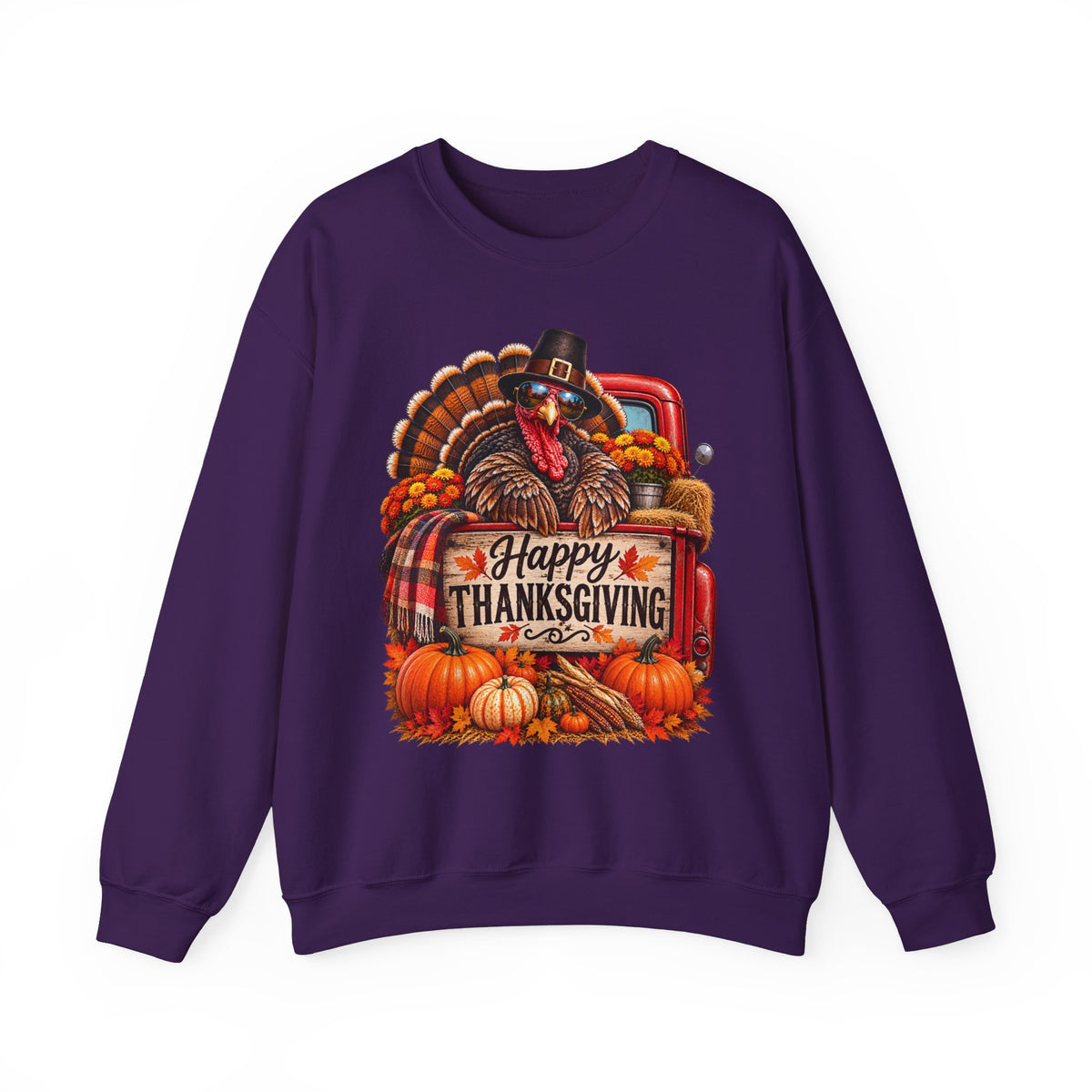 Happy Thanksgiving Turkey Sweatshirt — Fall Pumpkin Harvest Crewneck