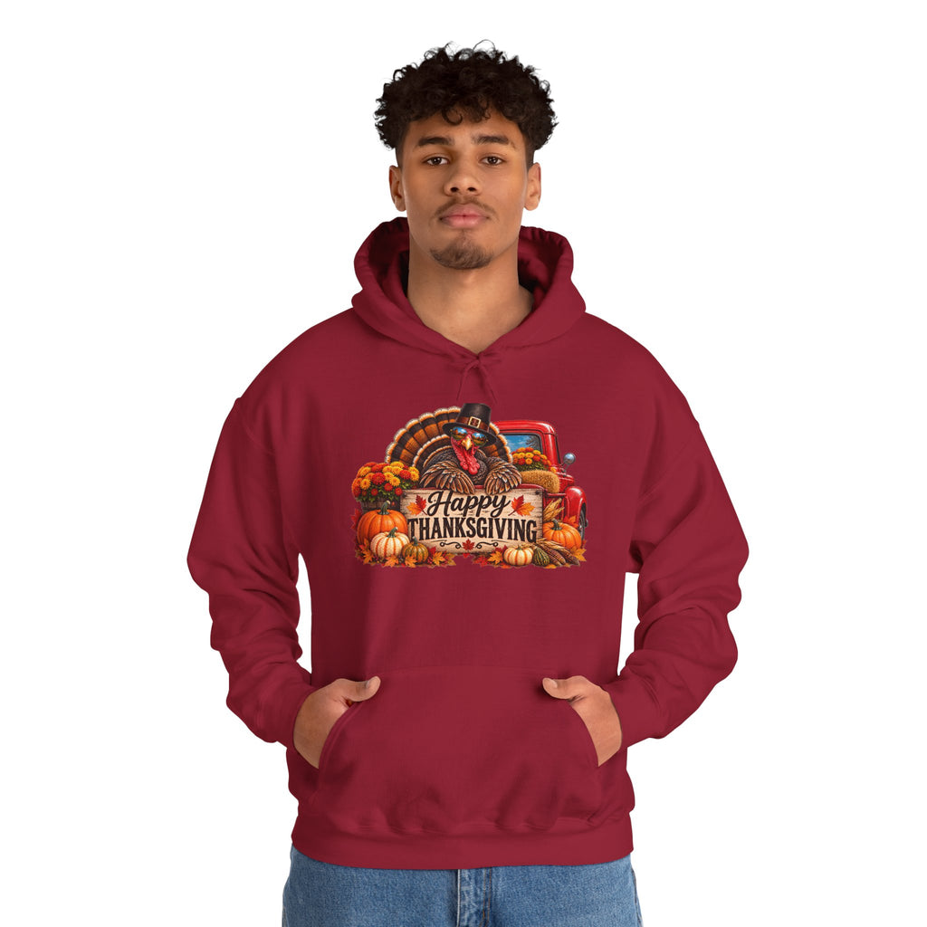 Thanksgiving Vintage Truck Hoodie – Happy Thanksgiving Fall Harvest Sweatshirt