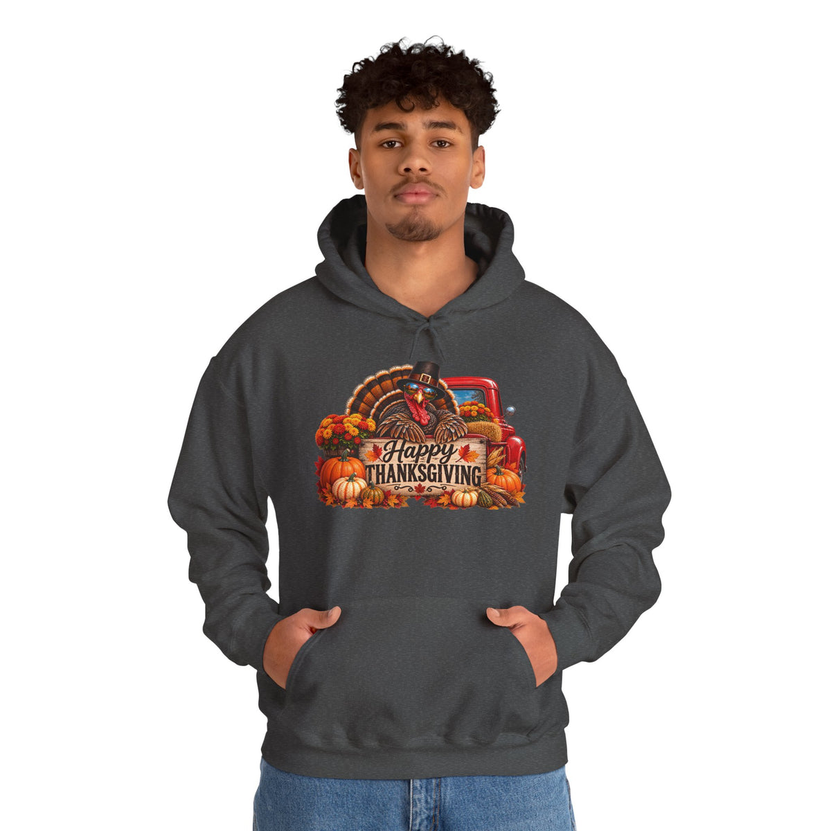 Thanksgiving Vintage Truck Hoodie – Happy Thanksgiving Fall Harvest Sweatshirt