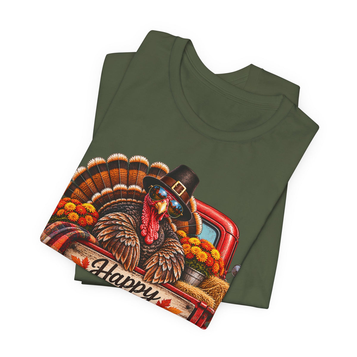 Thanksgiving Turkey T-Shirt – "Happy Thanksgiving" Fall Harvest Tee