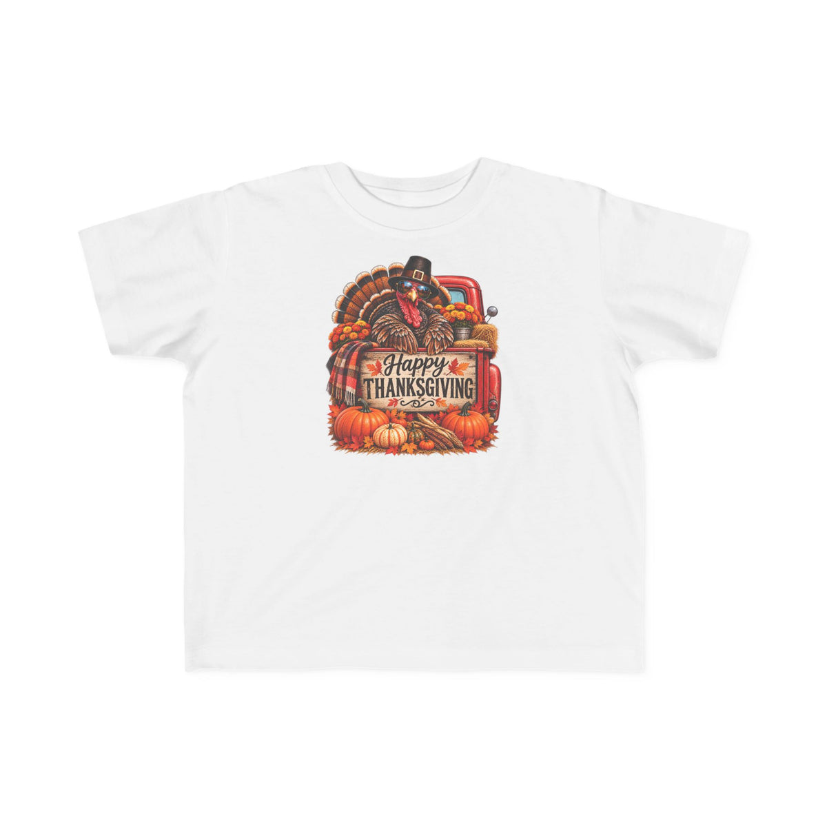 Toddler T-Shirt — 'Happy Thanksgiving' Turkey Truck Design