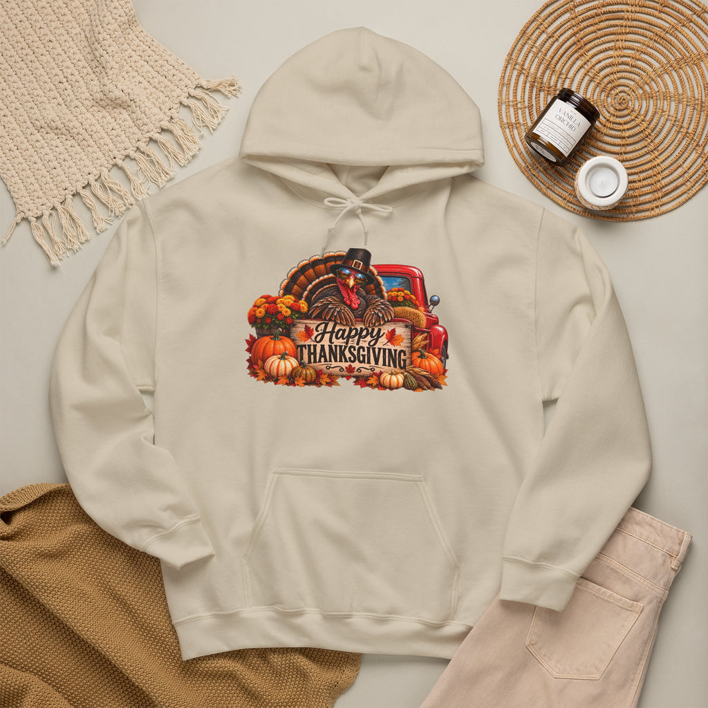 Thanksgiving Vintage Truck Hoodie – Happy Thanksgiving Fall Harvest Sweatshirt