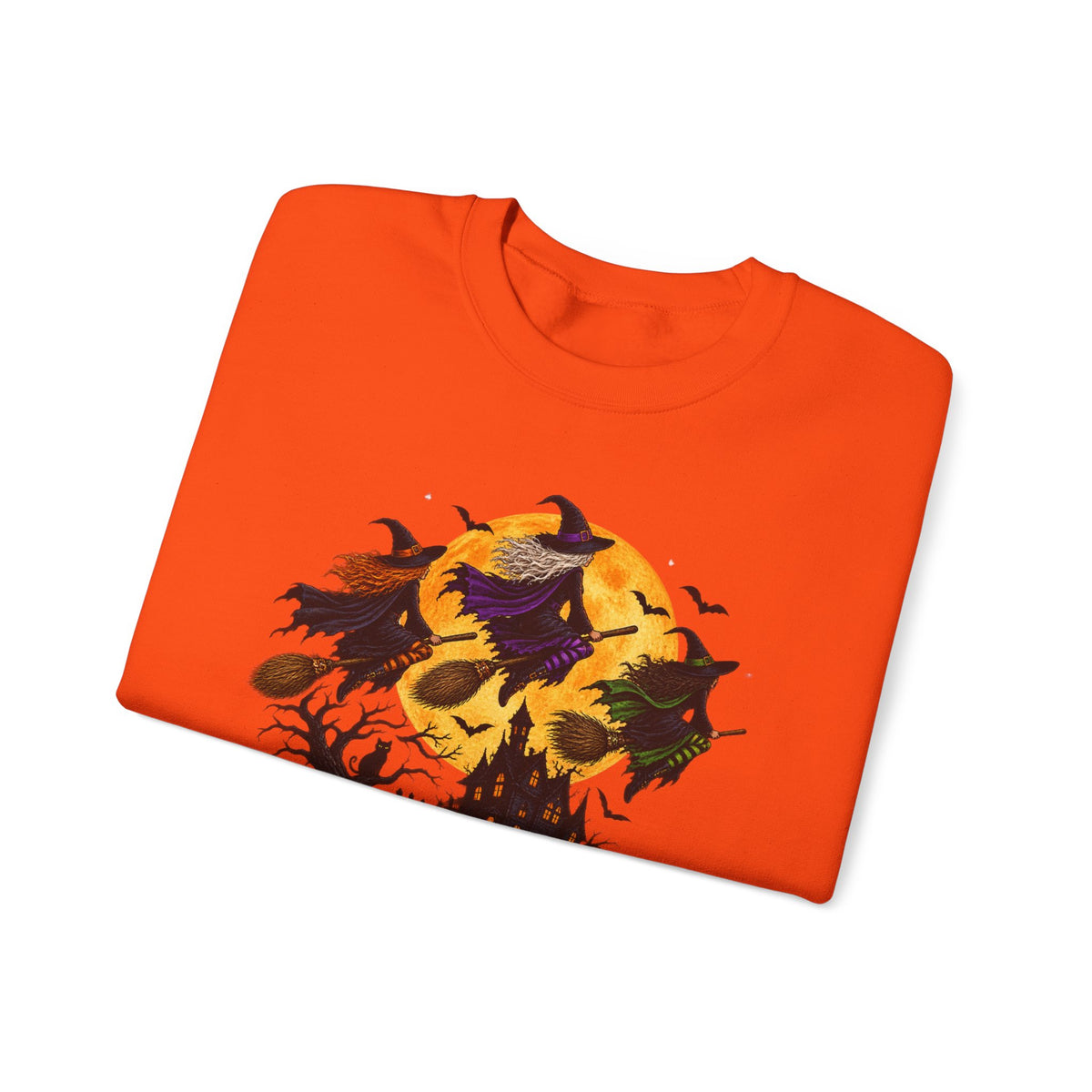 Witching You a Happy Halloween Crewneck Sweatshirt | Halloween Skull Moon Design