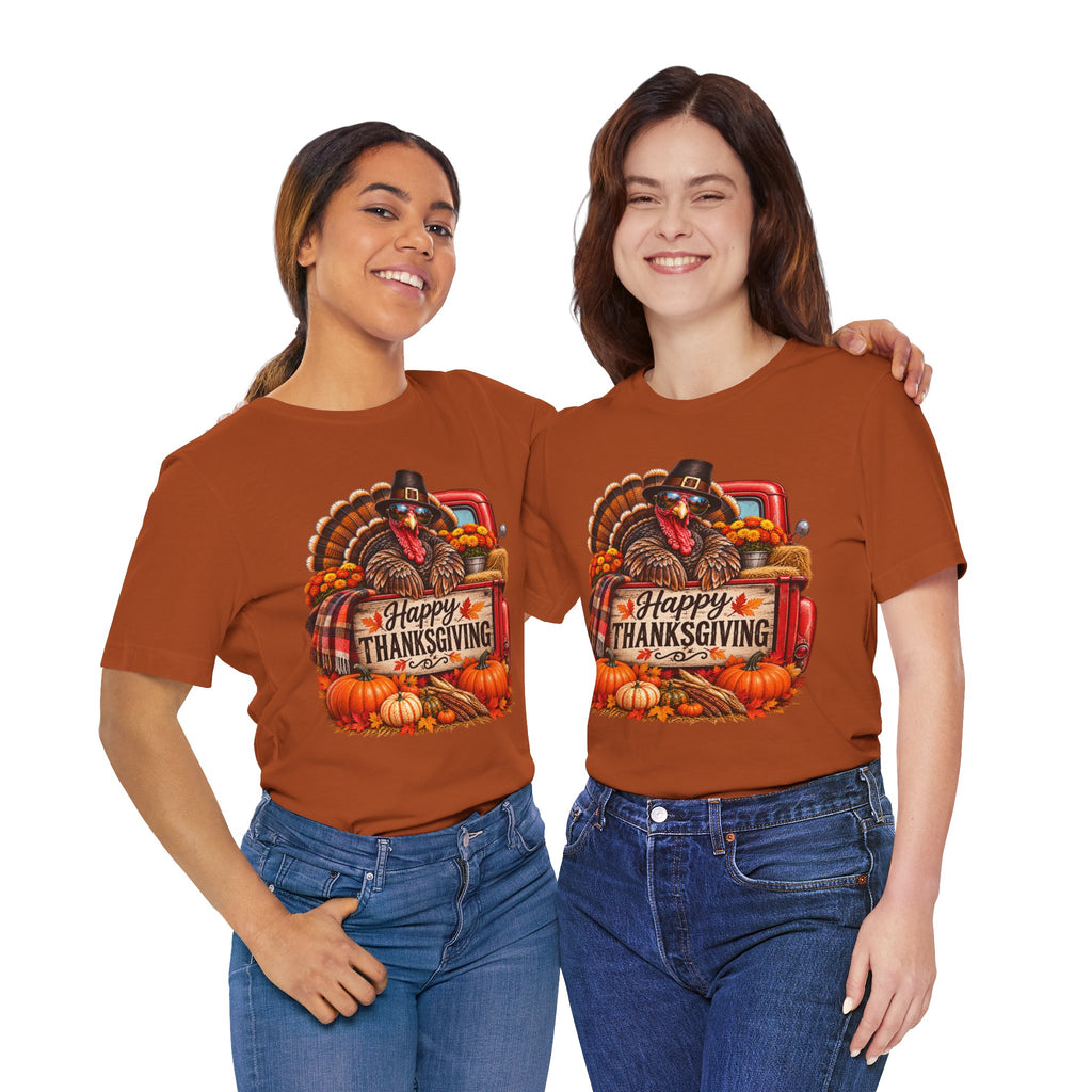 Thanksgiving Turkey T-Shirt – "Happy Thanksgiving" Fall Harvest Tee