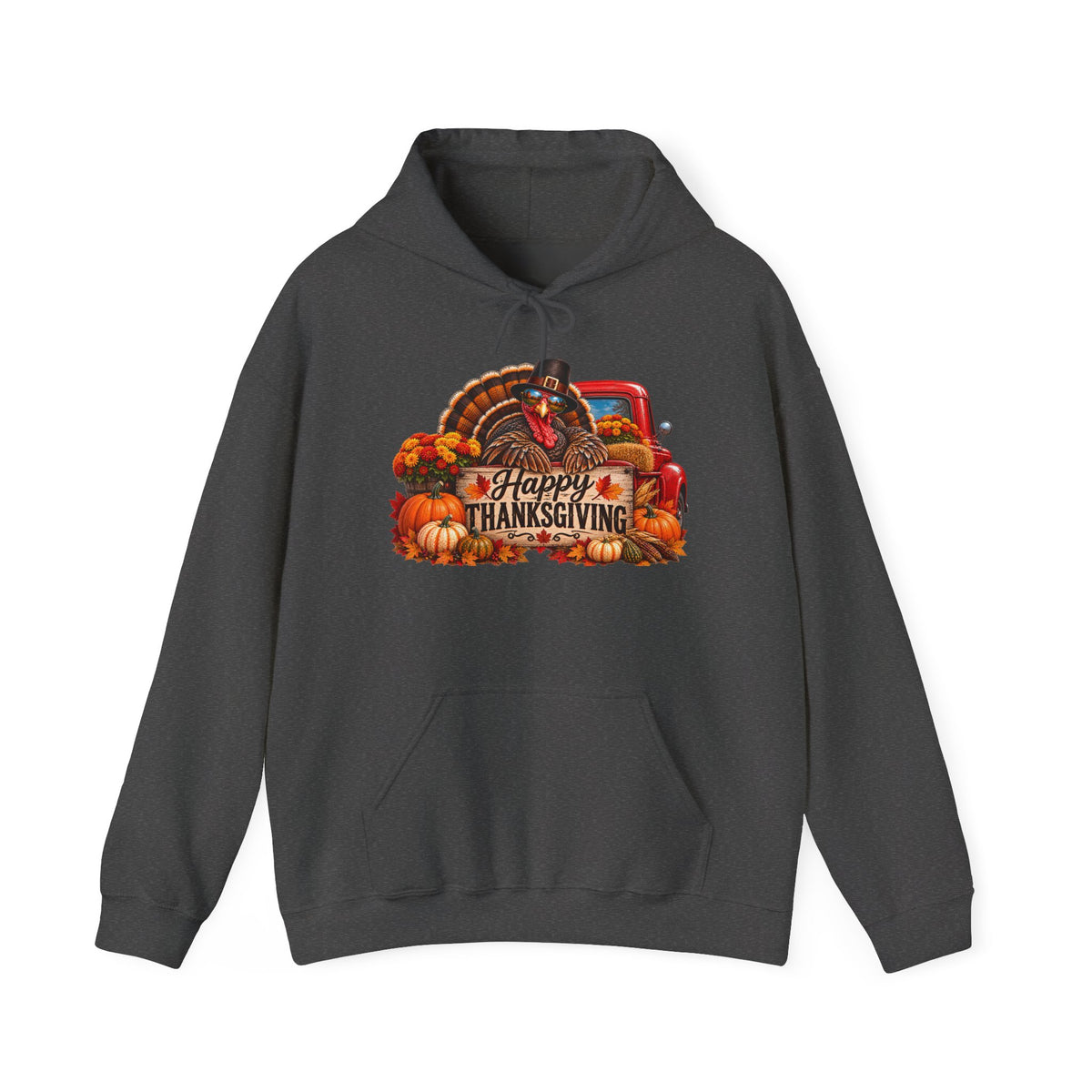 Thanksgiving Vintage Truck Hoodie – Happy Thanksgiving Fall Harvest Sweatshirt
