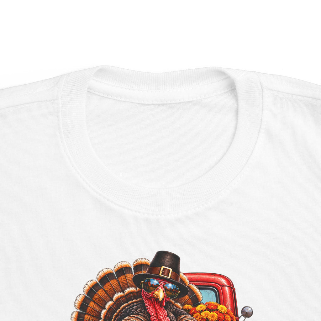 Toddler T-Shirt — 'Happy Thanksgiving' Turkey Truck Design