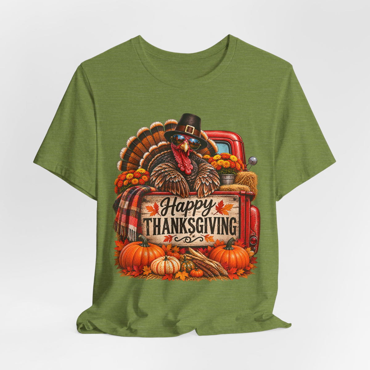 Thanksgiving Turkey T-Shirt – "Happy Thanksgiving" Fall Harvest Tee