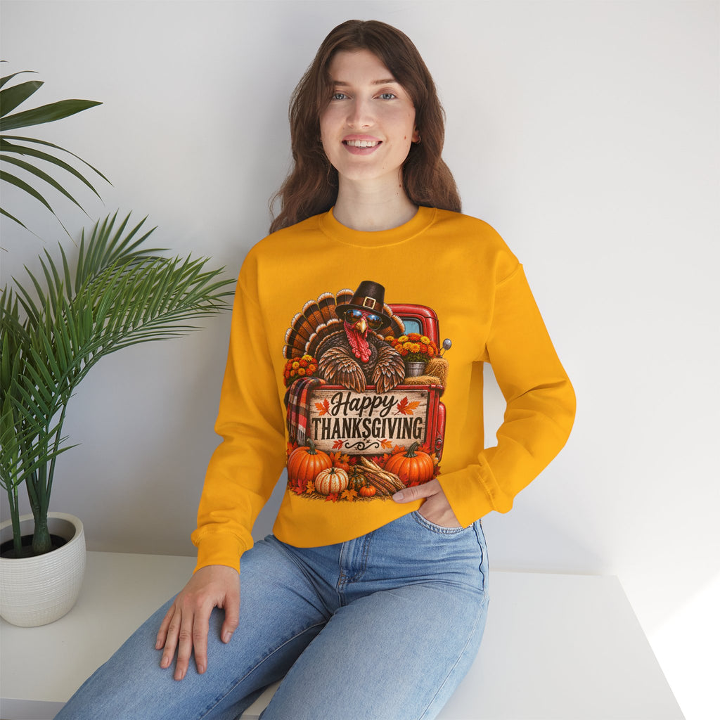 Happy Thanksgiving Turkey Sweatshirt — Fall Pumpkin Harvest Crewneck