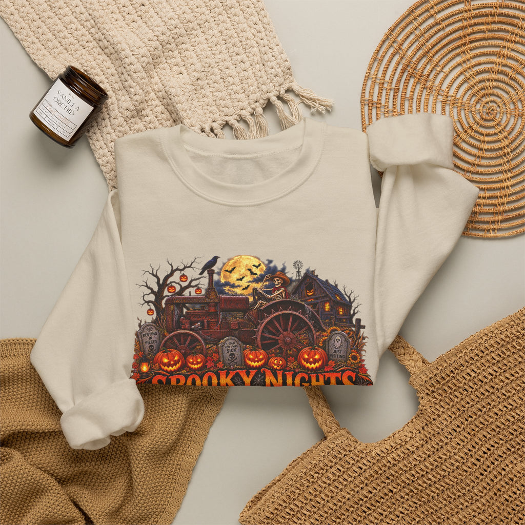 Spooky Nights Harvest Lights sweatshirt | Halloween pumpkin moon crewneck