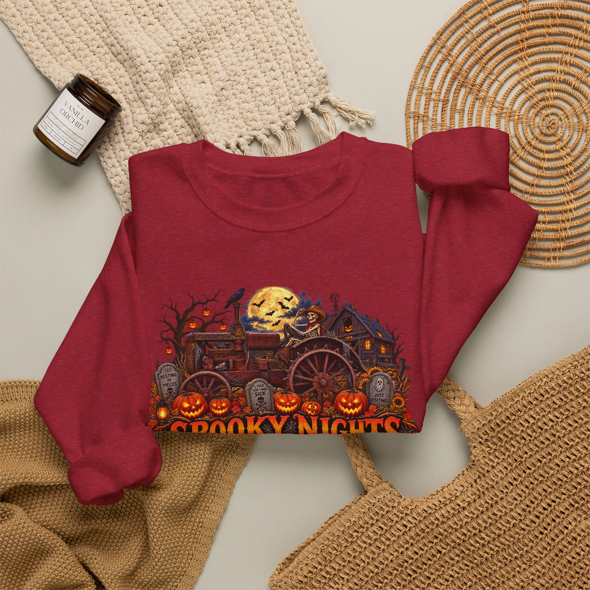 Spooky Nights Harvest Lights sweatshirt | Halloween pumpkin moon crewneck