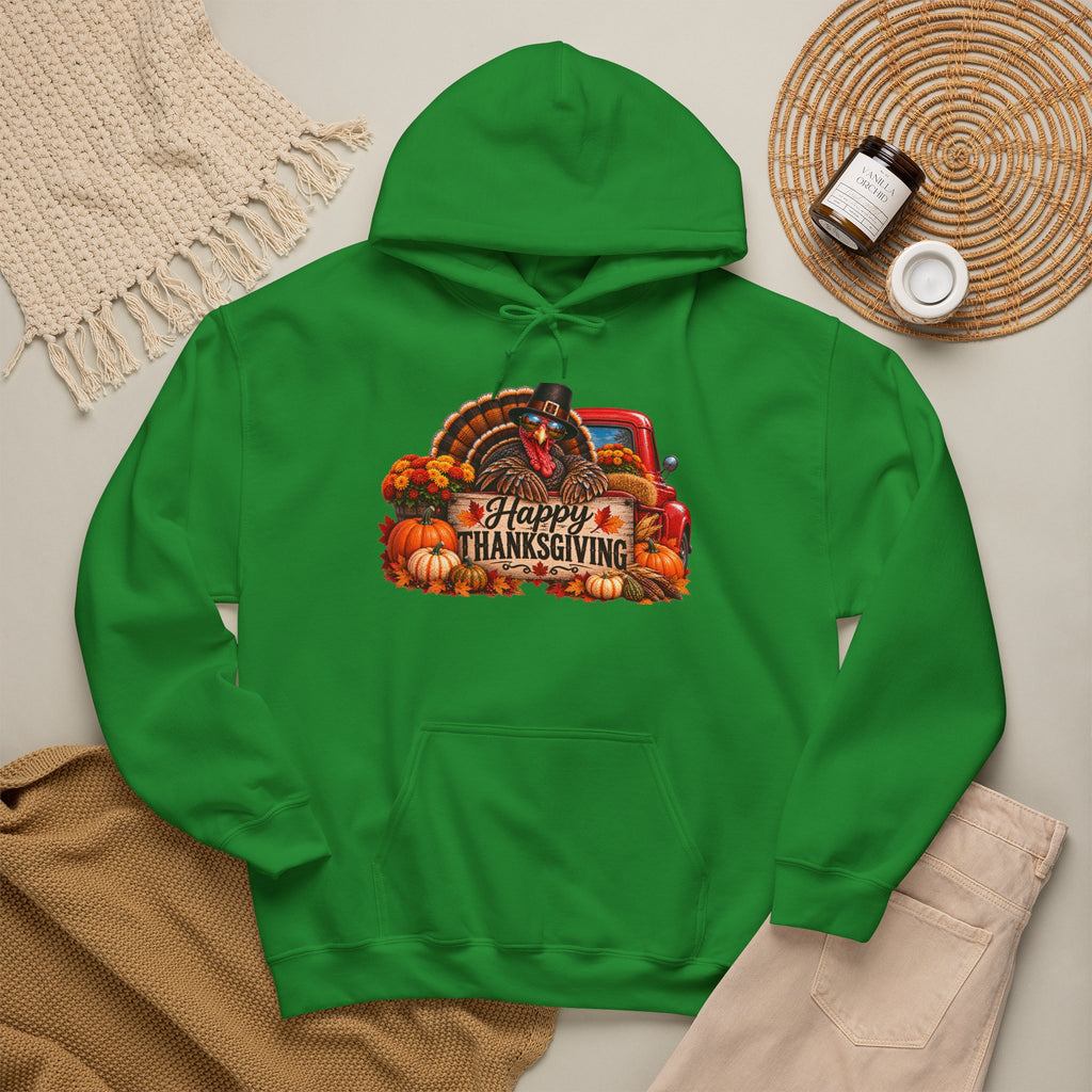 Thanksgiving Vintage Truck Hoodie – Happy Thanksgiving Fall Harvest Sweatshirt