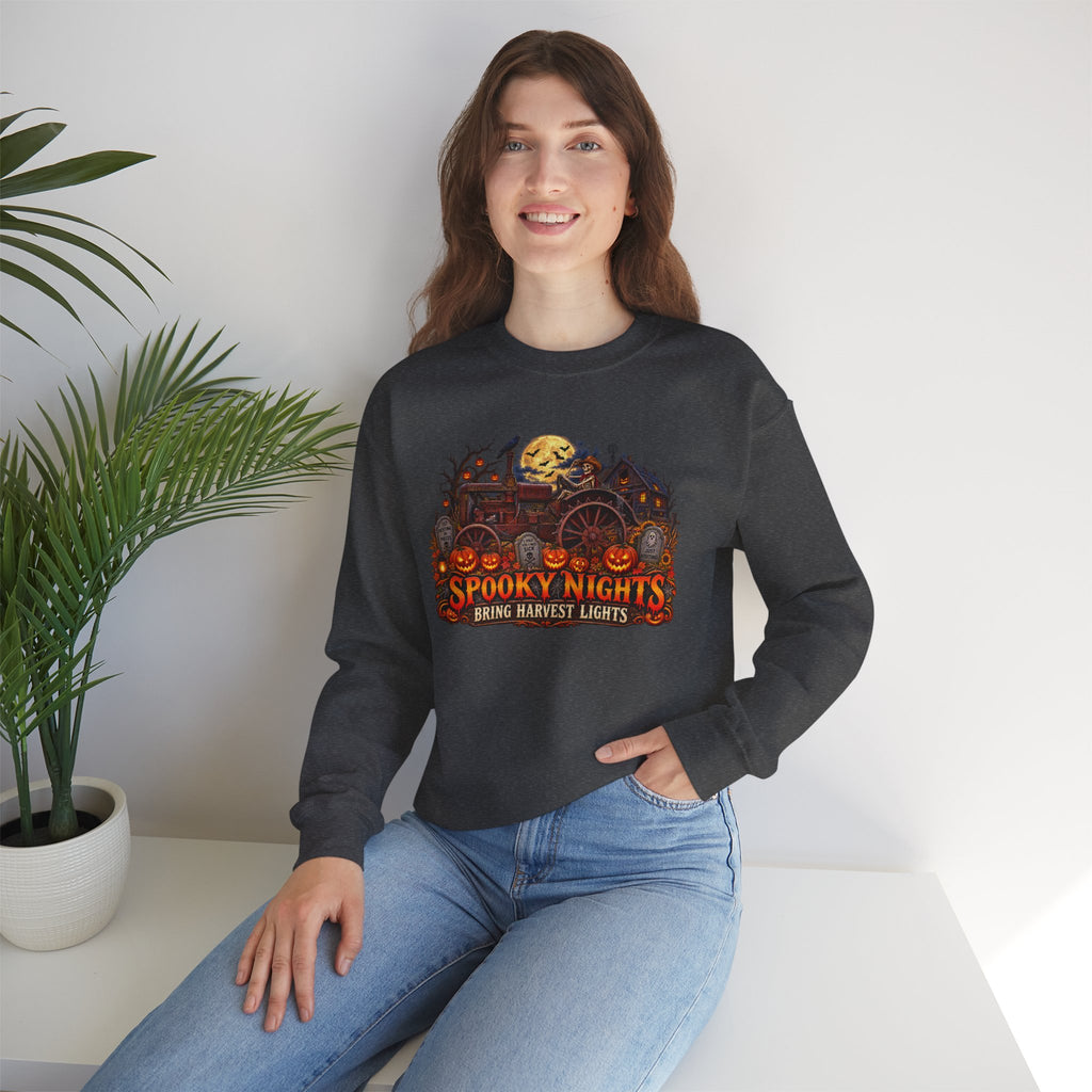 Spooky Nights Harvest Lights sweatshirt | Halloween pumpkin moon crewneck