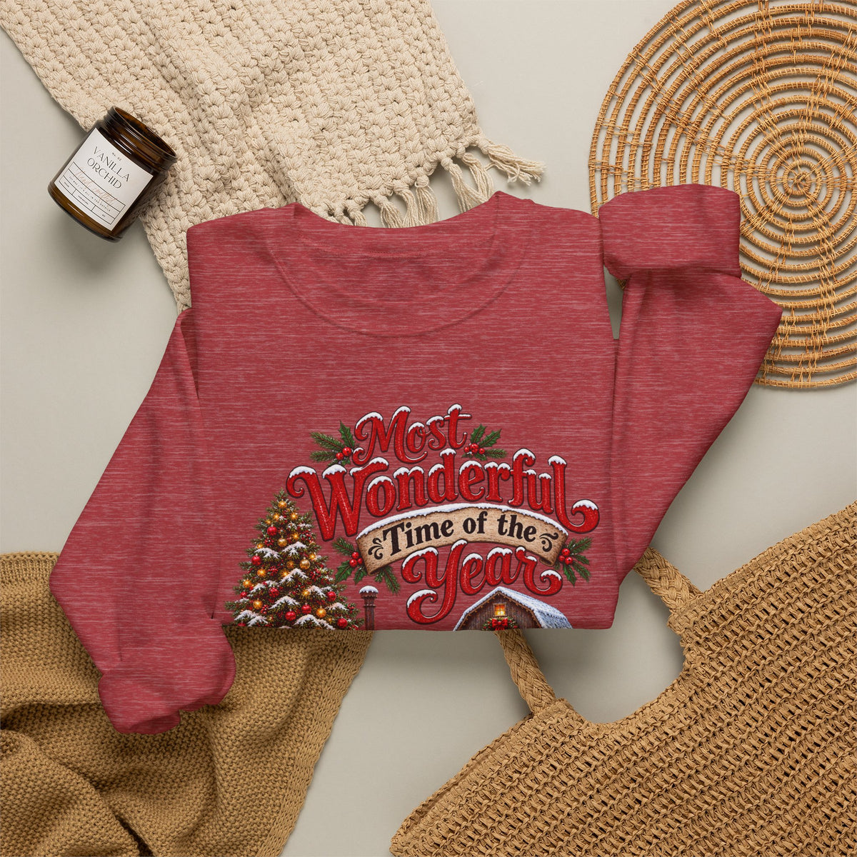 Most Wonderful Time of the Year Sweatshirt | Christmas Vintage Wagon Tree Design