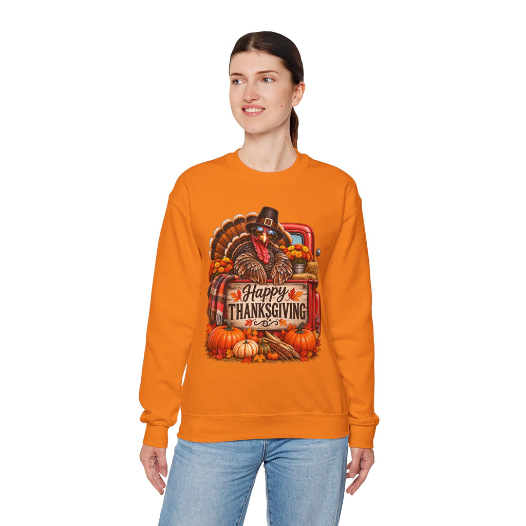 Happy Thanksgiving Turkey Sweatshirt — Fall Pumpkin Harvest Crewneck
