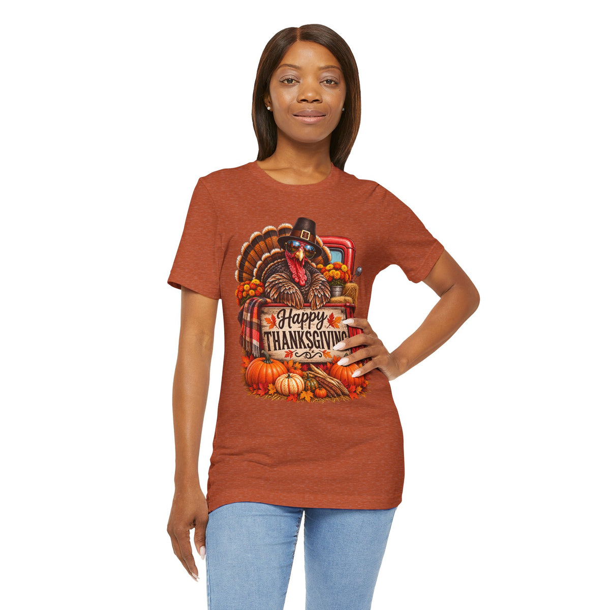 Thanksgiving Turkey T-Shirt – "Happy Thanksgiving" Fall Harvest Tee
