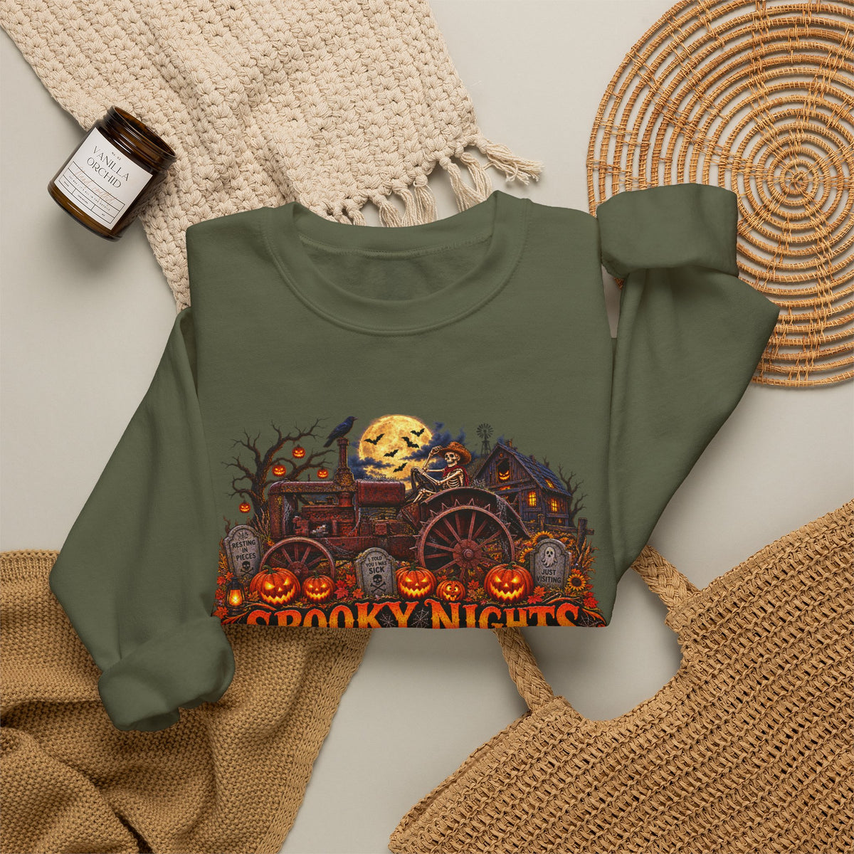 Spooky Nights Harvest Lights sweatshirt | Halloween pumpkin moon crewneck