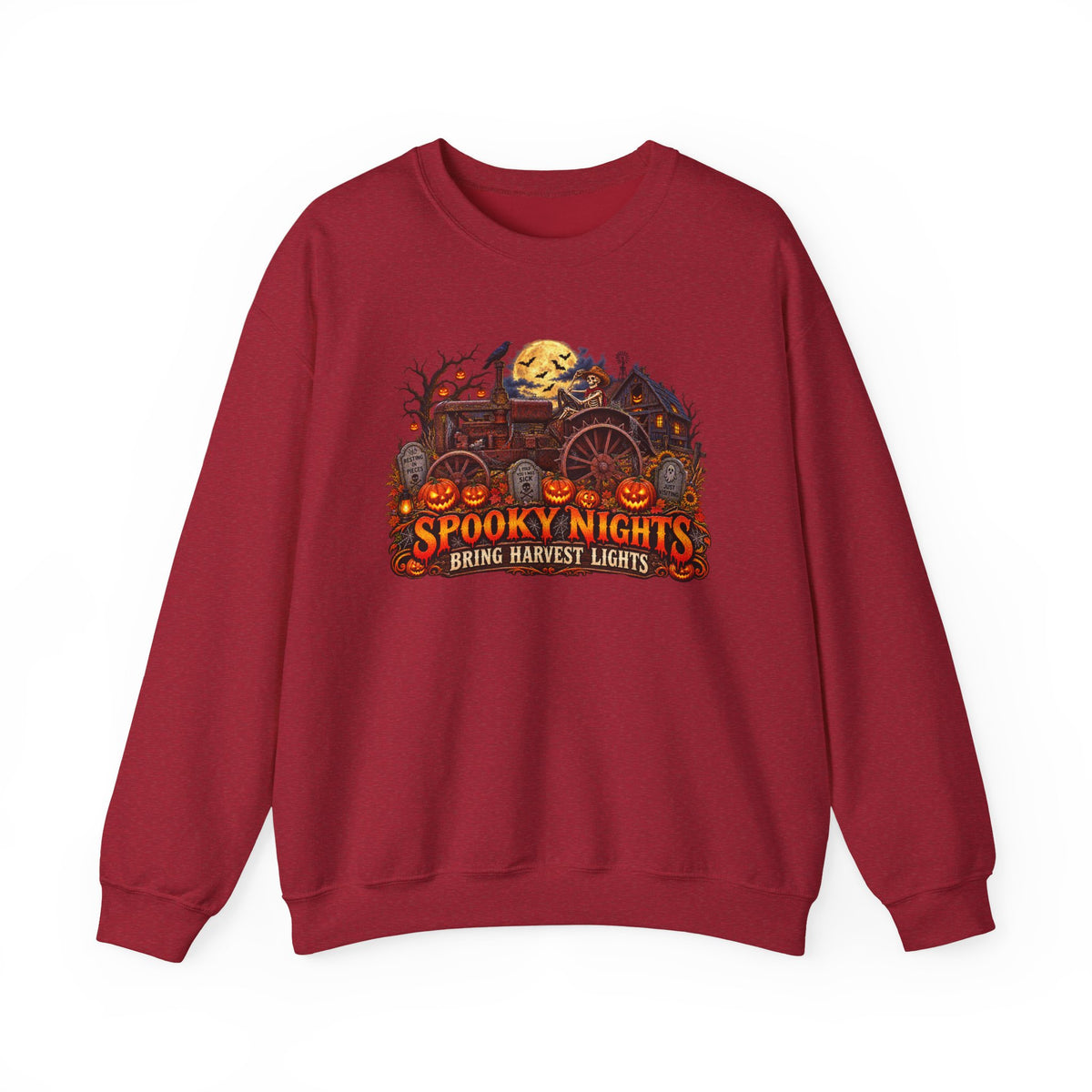 Spooky Nights Harvest Lights sweatshirt | Halloween pumpkin moon crewneck