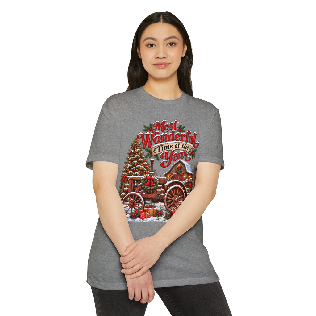 Most Wonderful Time of the Year Christmas T-Shirt | Vintage Holiday Wagon Design