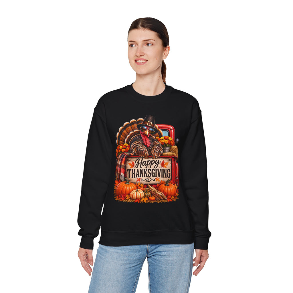 Happy Thanksgiving Turkey Sweatshirt — Fall Pumpkin Harvest Crewneck