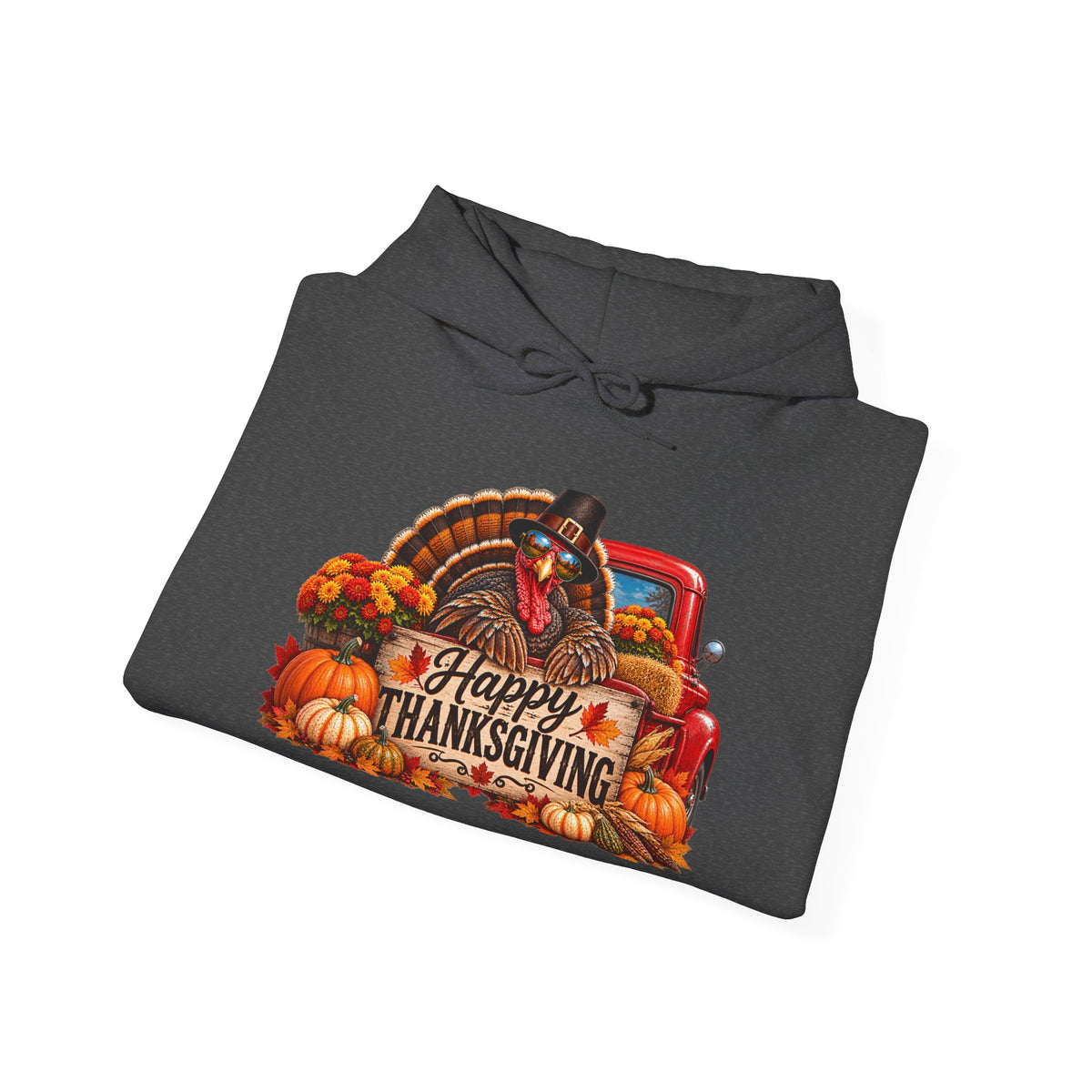 Thanksgiving Vintage Truck Hoodie – Happy Thanksgiving Fall Harvest Sweatshirt