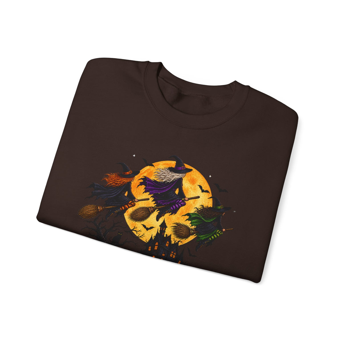 Witching You a Happy Halloween Crewneck Sweatshirt | Halloween Skull Moon Design