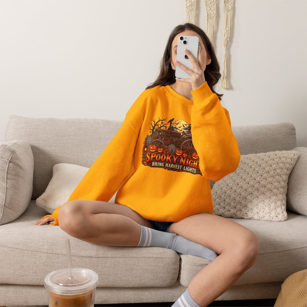 Spooky Nights Harvest Lights sweatshirt | Halloween pumpkin moon crewneck
