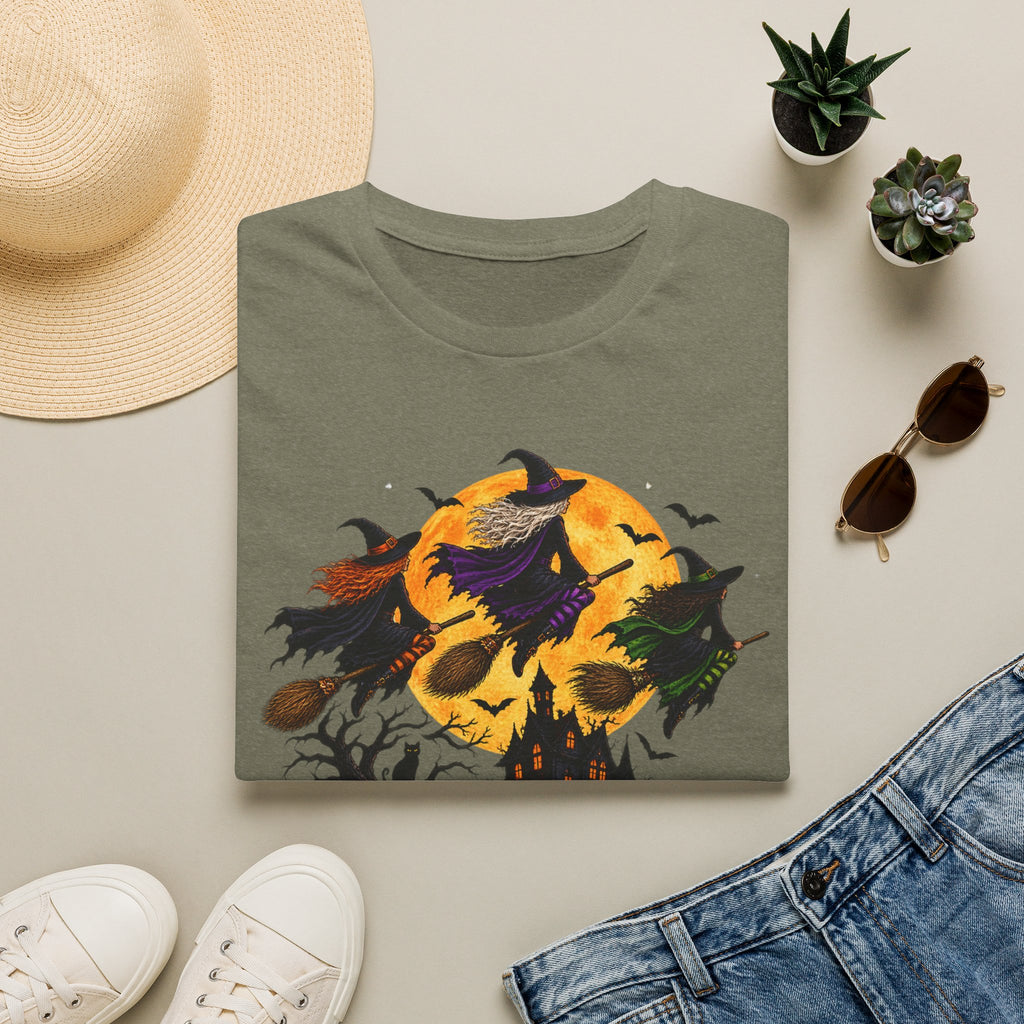 Witching You a Happy Halloween T-Shirt | Witch, Bats, Pumpkin, Moon