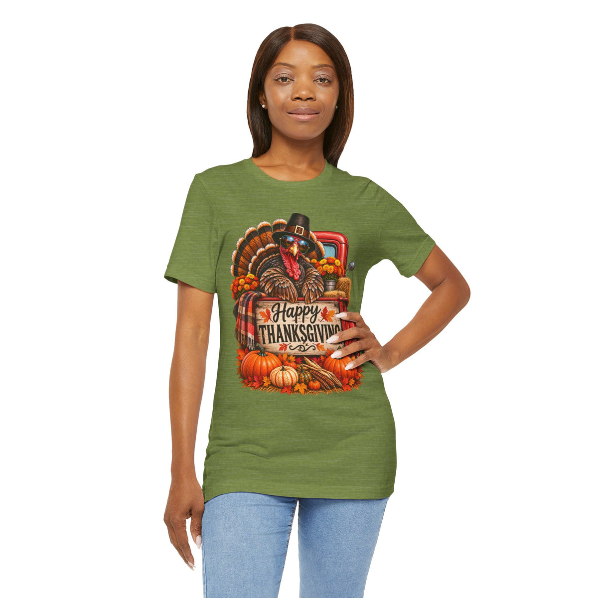 Thanksgiving Turkey T-Shirt – "Happy Thanksgiving" Fall Harvest Tee
