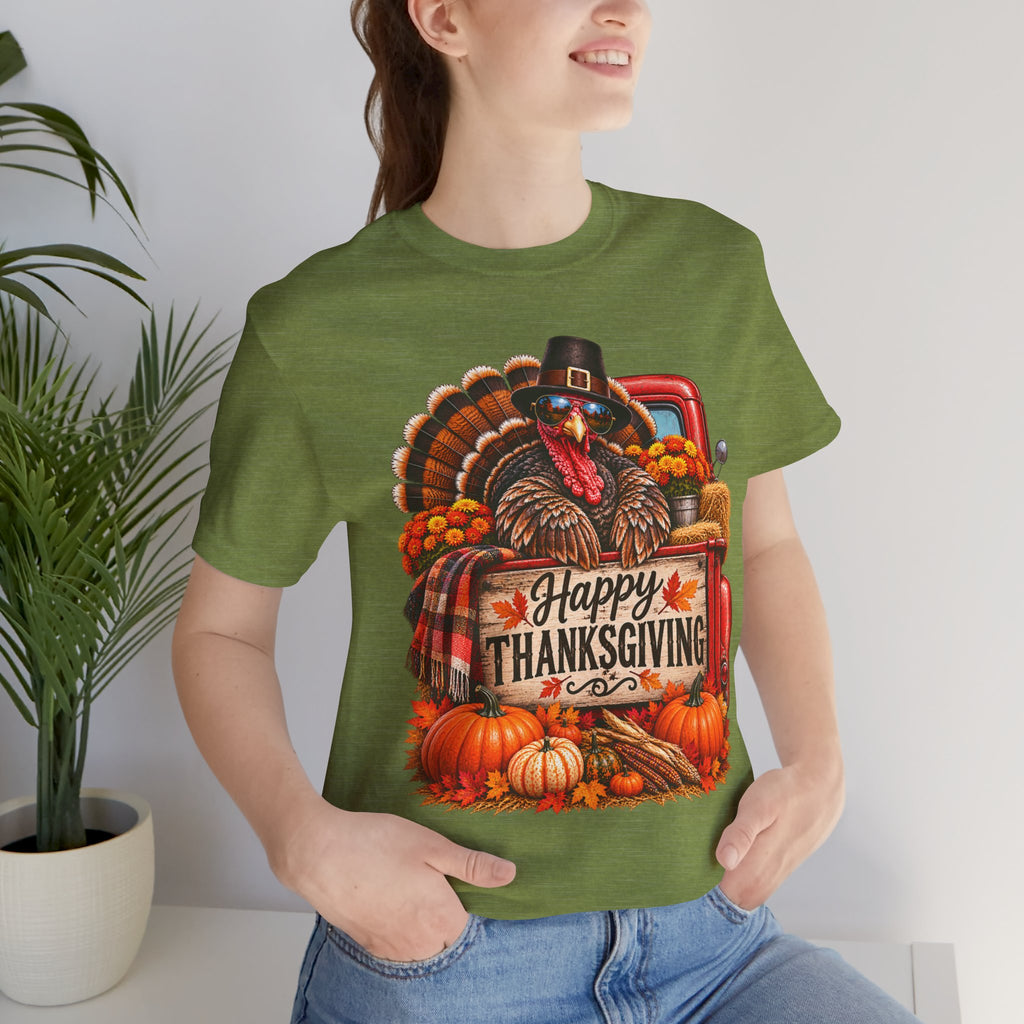 Thanksgiving Turkey T-Shirt – "Happy Thanksgiving" Fall Harvest Tee