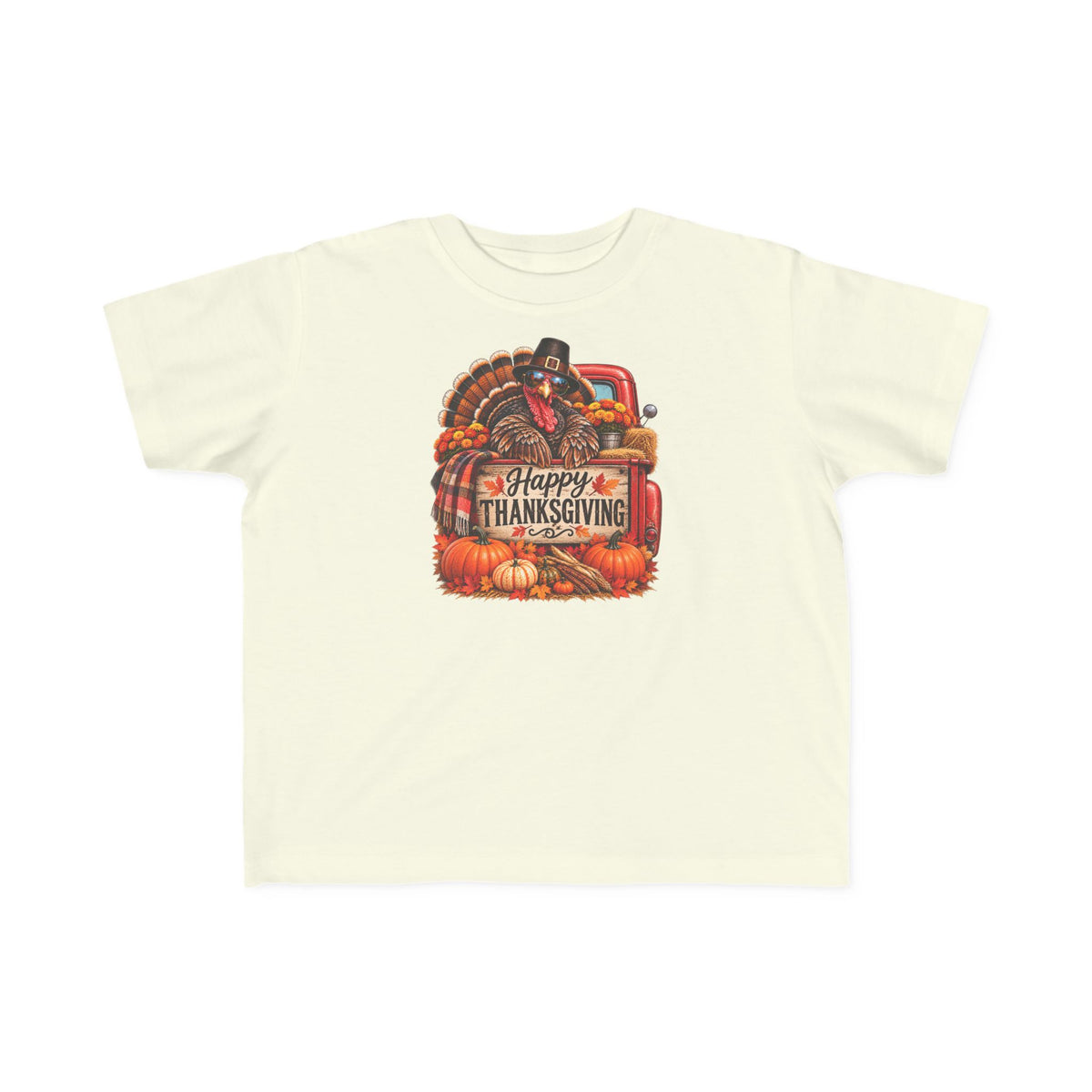 Toddler T-Shirt — 'Happy Thanksgiving' Turkey Truck Design
