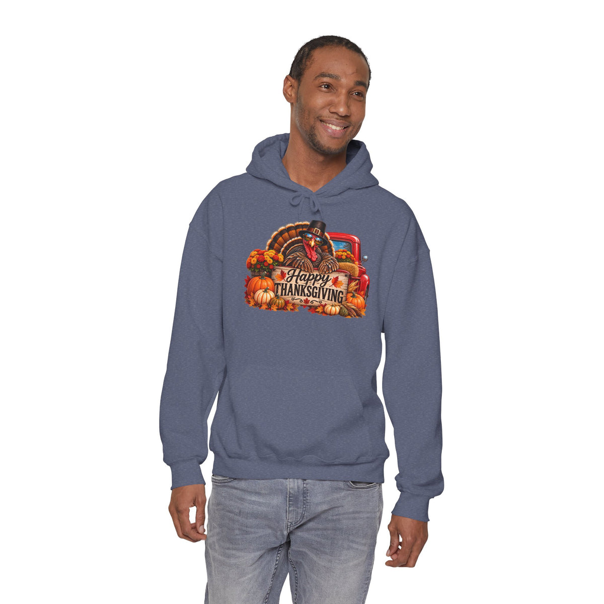 Thanksgiving Vintage Truck Hoodie – Happy Thanksgiving Fall Harvest Sweatshirt