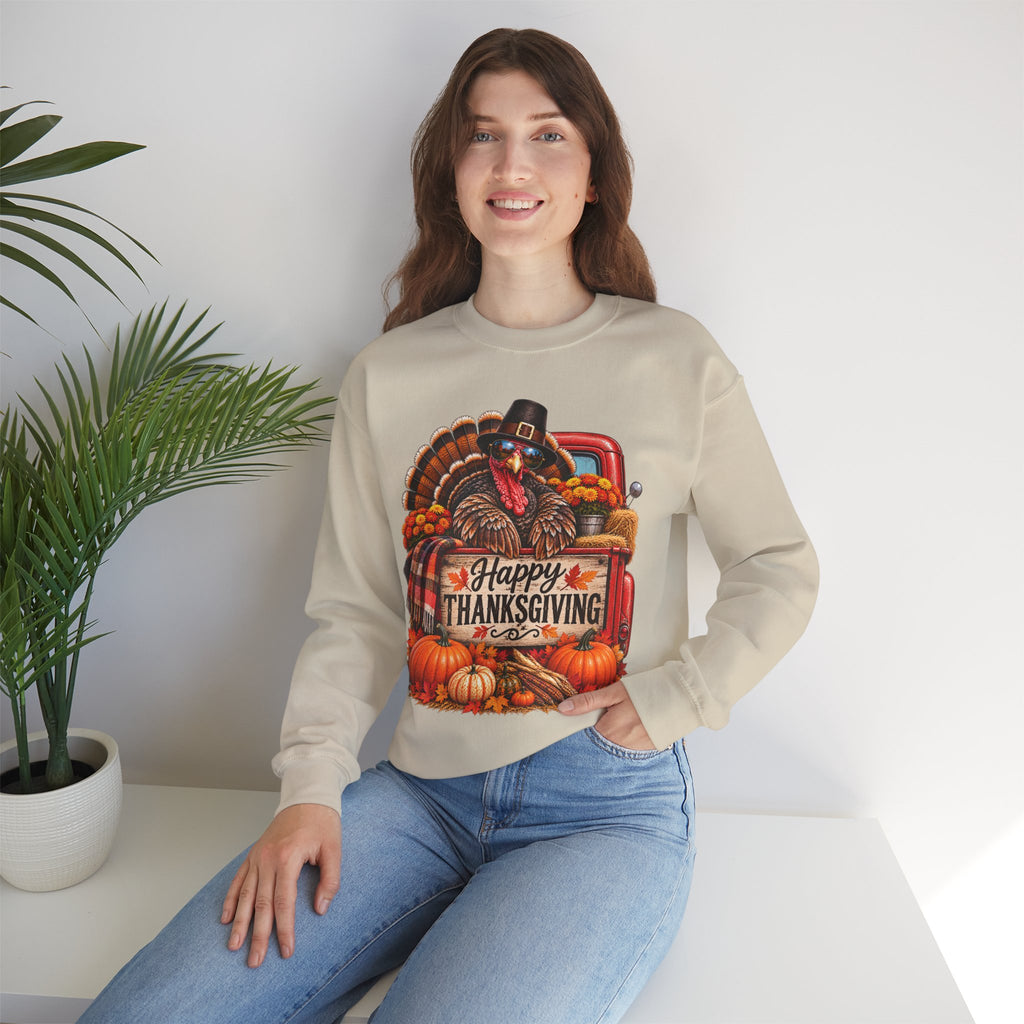 Happy Thanksgiving Turkey Sweatshirt — Fall Pumpkin Harvest Crewneck