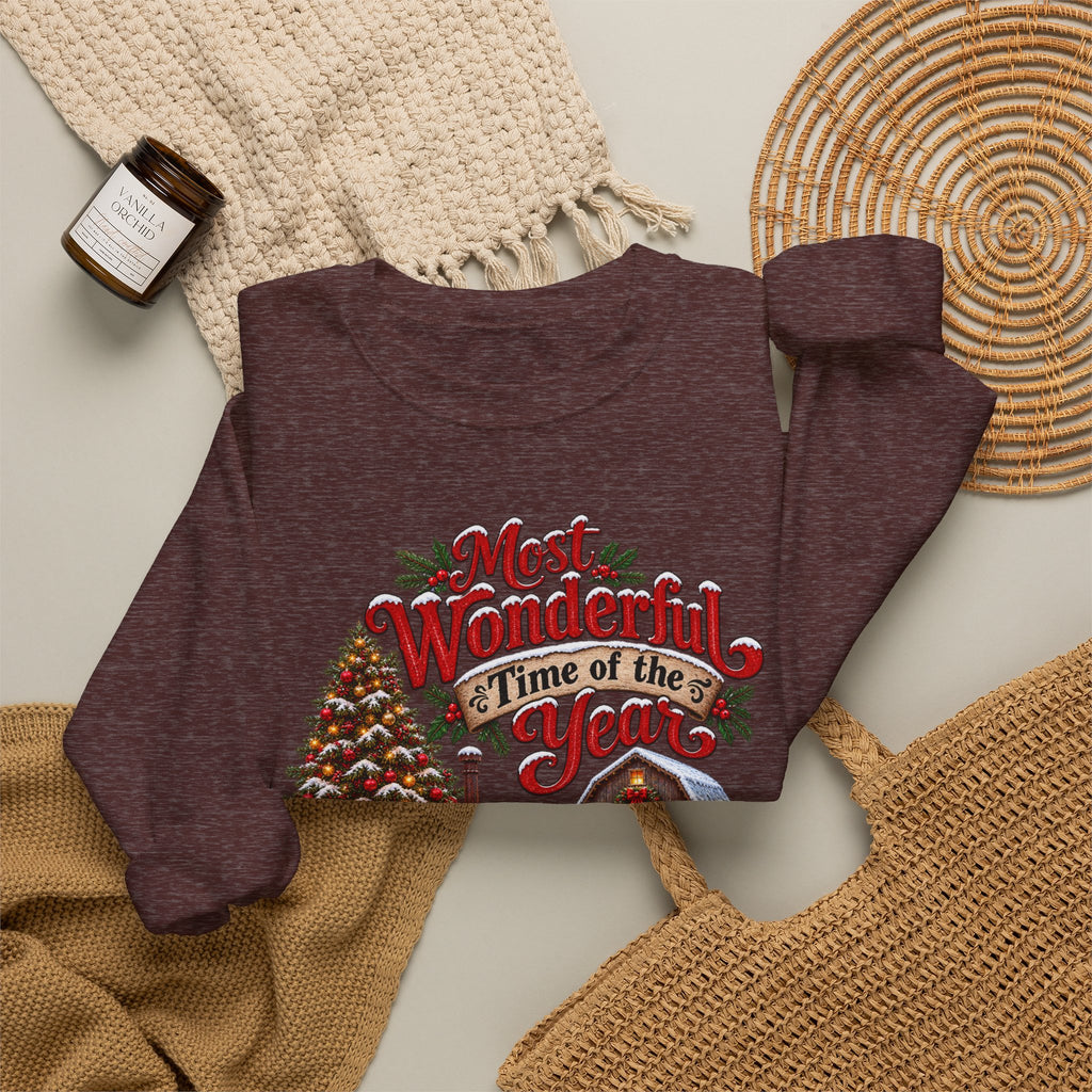 Most Wonderful Time of the Year Sweatshirt | Christmas Vintage Wagon Tree Design