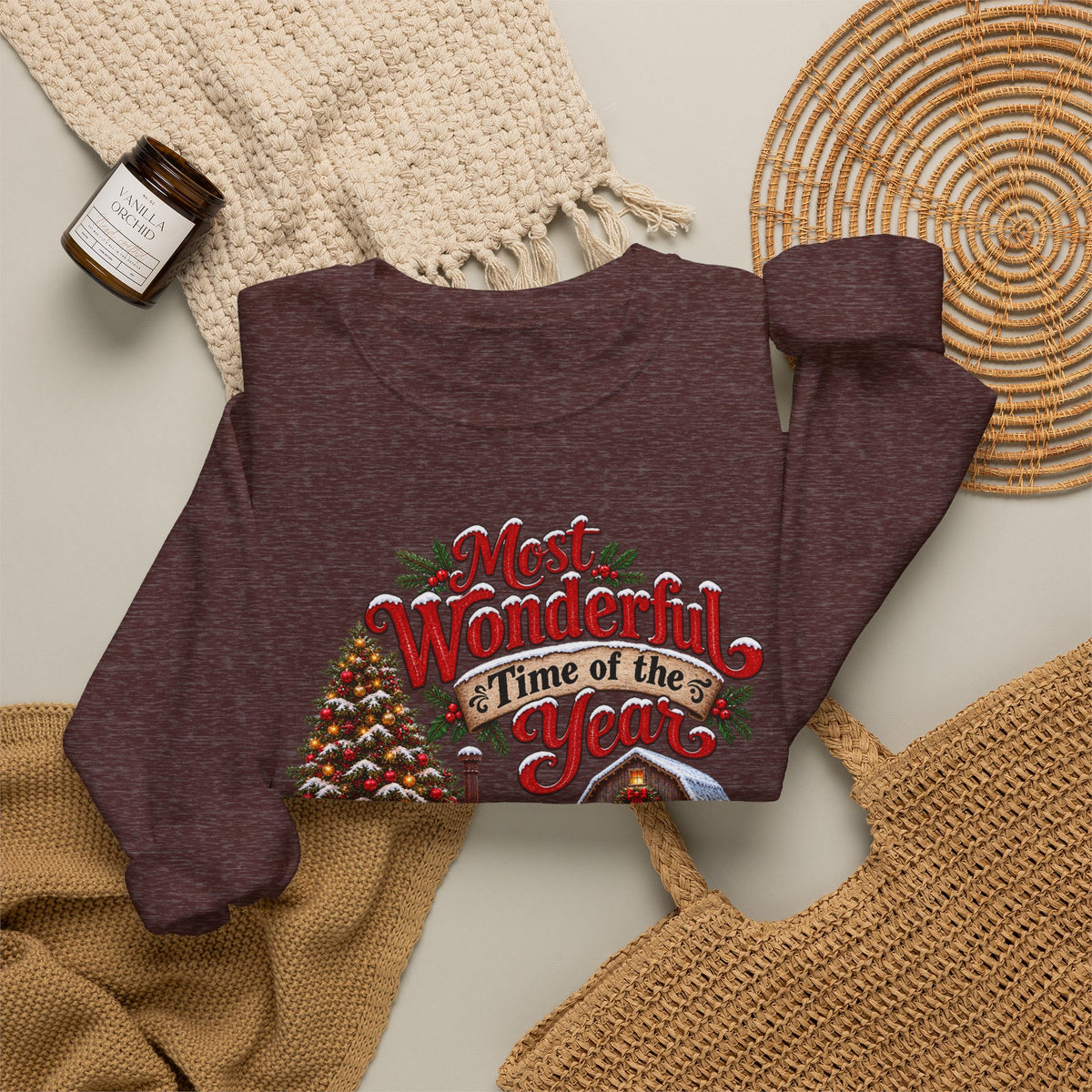 Most Wonderful Time of the Year Sweatshirt | Christmas Vintage Wagon Tree Design