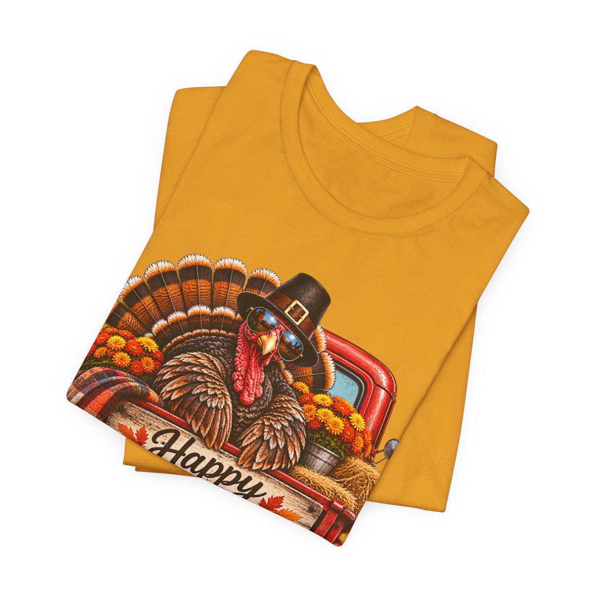 Thanksgiving Turkey T-Shirt – "Happy Thanksgiving" Fall Harvest Tee