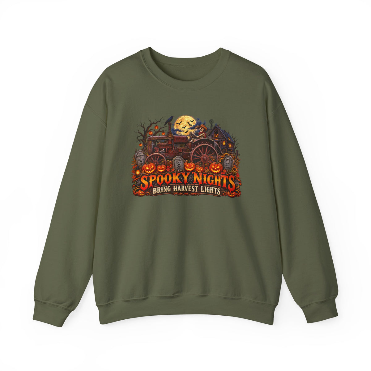 Spooky Nights Harvest Lights sweatshirt | Halloween pumpkin moon crewneck