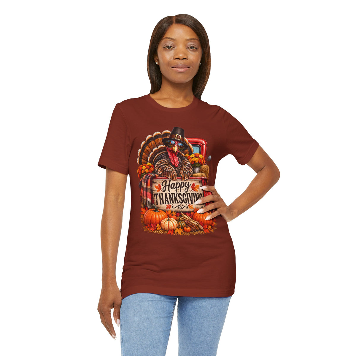Thanksgiving Turkey T-Shirt – "Happy Thanksgiving" Fall Harvest Tee