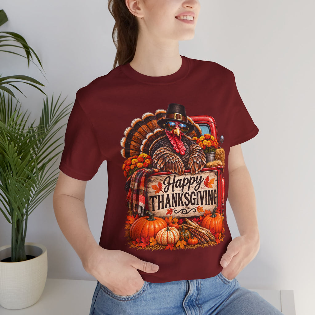 Thanksgiving Turkey T-Shirt – "Happy Thanksgiving" Fall Harvest Tee