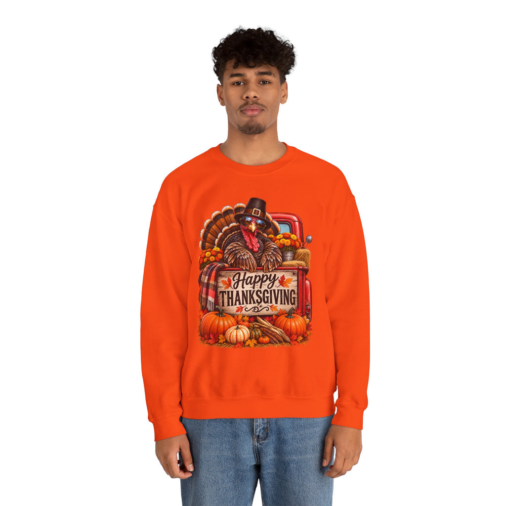 Happy Thanksgiving Turkey Sweatshirt — Fall Pumpkin Harvest Crewneck