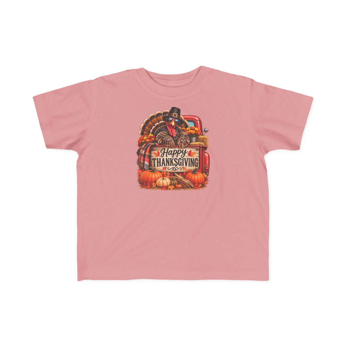 Toddler T-Shirt — 'Happy Thanksgiving' Turkey Truck Design