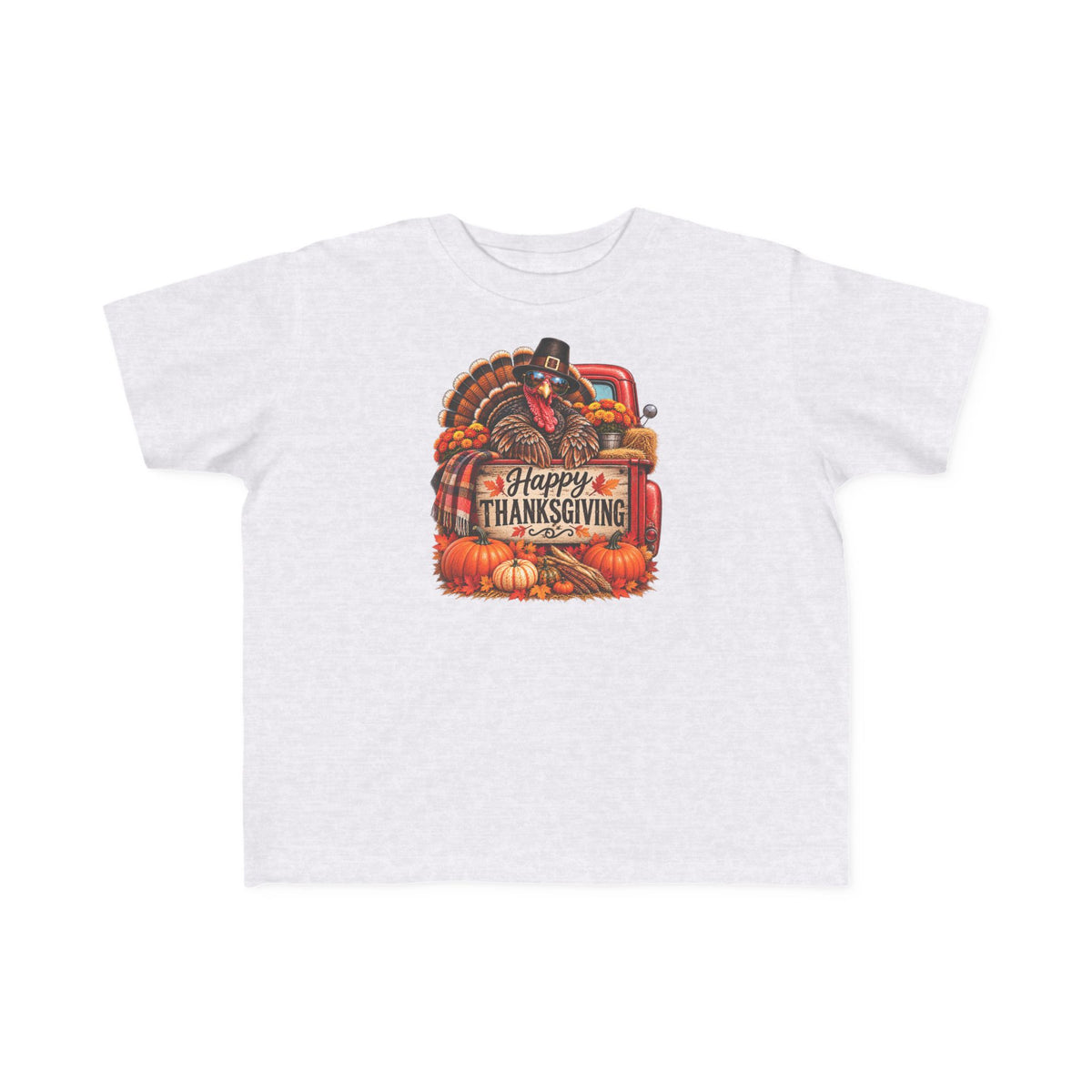 Toddler T-Shirt — 'Happy Thanksgiving' Turkey Truck Design