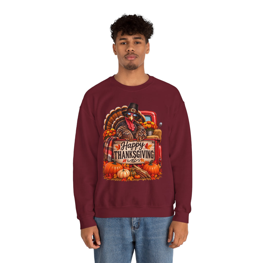 Happy Thanksgiving Turkey Sweatshirt — Fall Pumpkin Harvest Crewneck