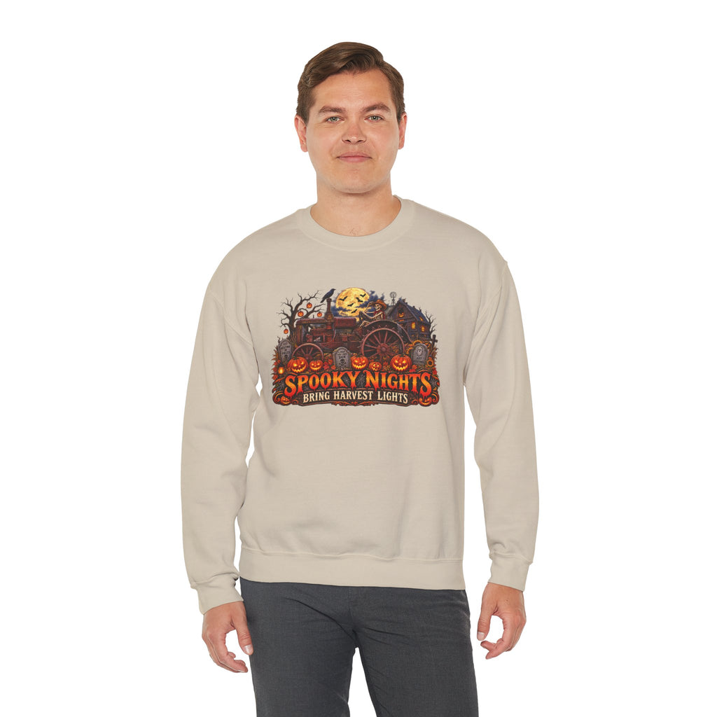 Spooky Nights Harvest Lights sweatshirt | Halloween pumpkin moon crewneck