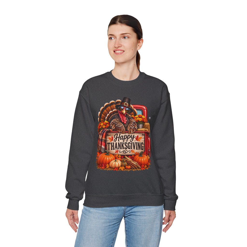 Happy Thanksgiving Turkey Sweatshirt — Fall Pumpkin Harvest Crewneck