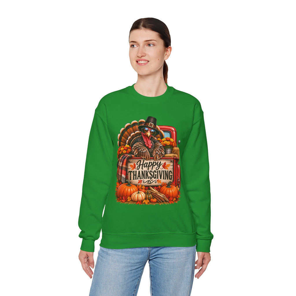 Happy Thanksgiving Turkey Sweatshirt — Fall Pumpkin Harvest Crewneck